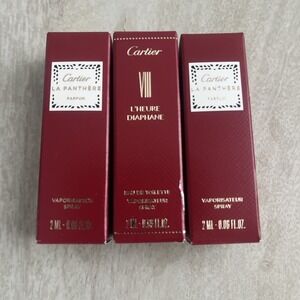 3 Cartier Perfume Mini Spray Samples Travel Size 2 ML